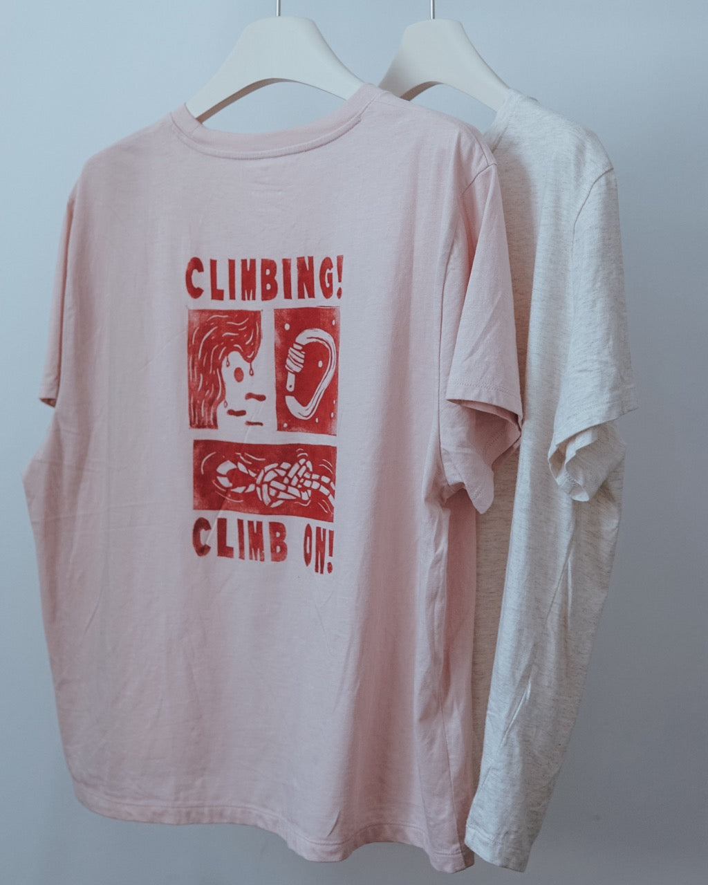 Rock Climbing "Climb On" ✸ Hand-printed Women Boxy T-Shirt