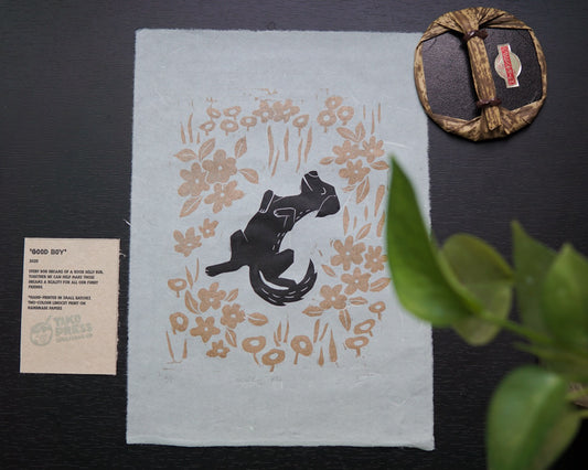 Good Boy ✸ Linocut A4 Print