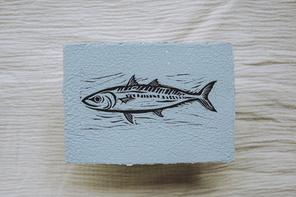 Mackerel ✸ Linocut A6 Print