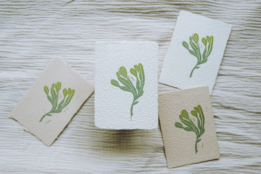 Mini Seaweed ✸ Linocut A7 Print
